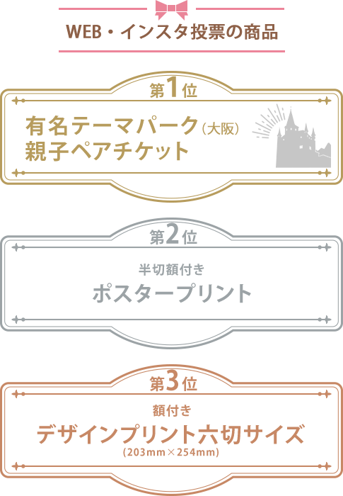 WEB・インスタ投票の商品 第1位 有名テーマパーク(大阪)親子ペアチケット